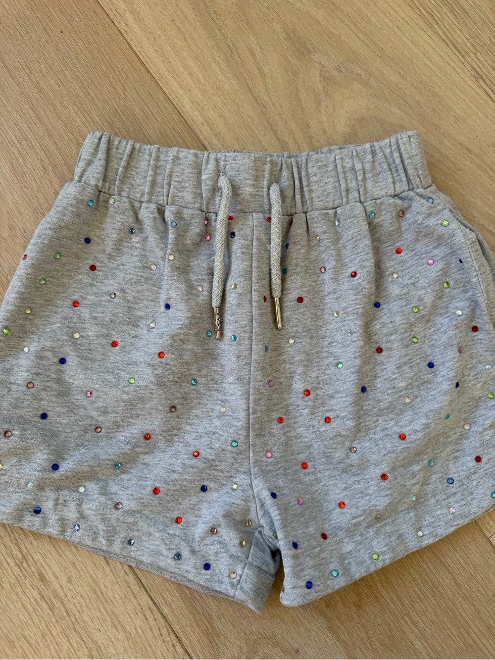 Lola + The Boys Grey Shorts with Multicolor Studs